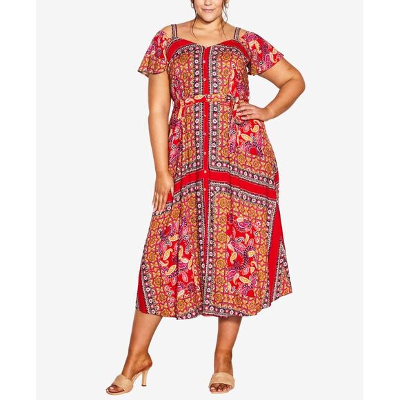 Plus Size Zoey Cold Shoulder Maxi Dress - Picture 1 of 1